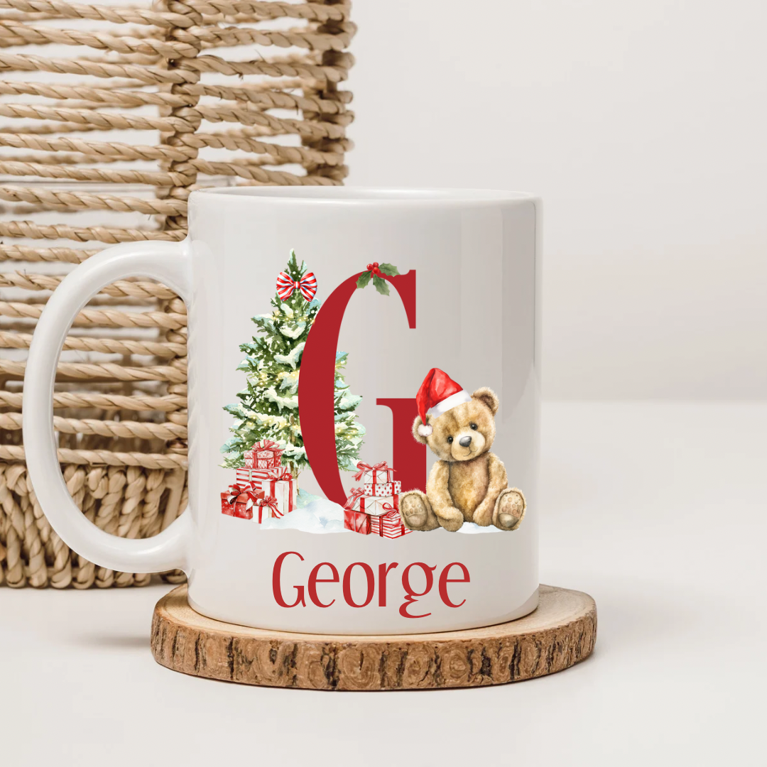 Personalised Christmas Teddy Mug