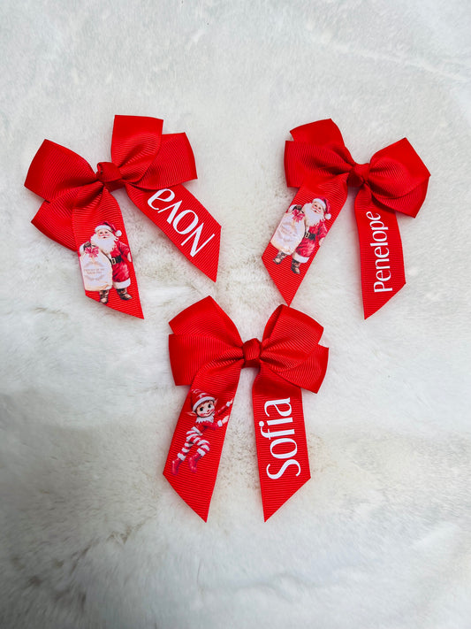 Personalised Christmas Hair Bow