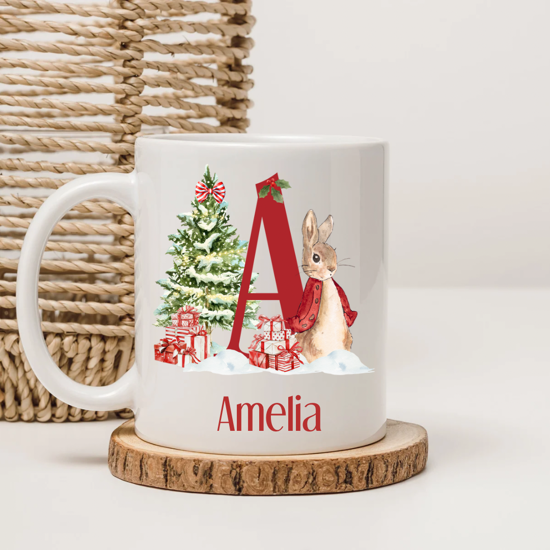 Personalised Christmas Bunny Mug