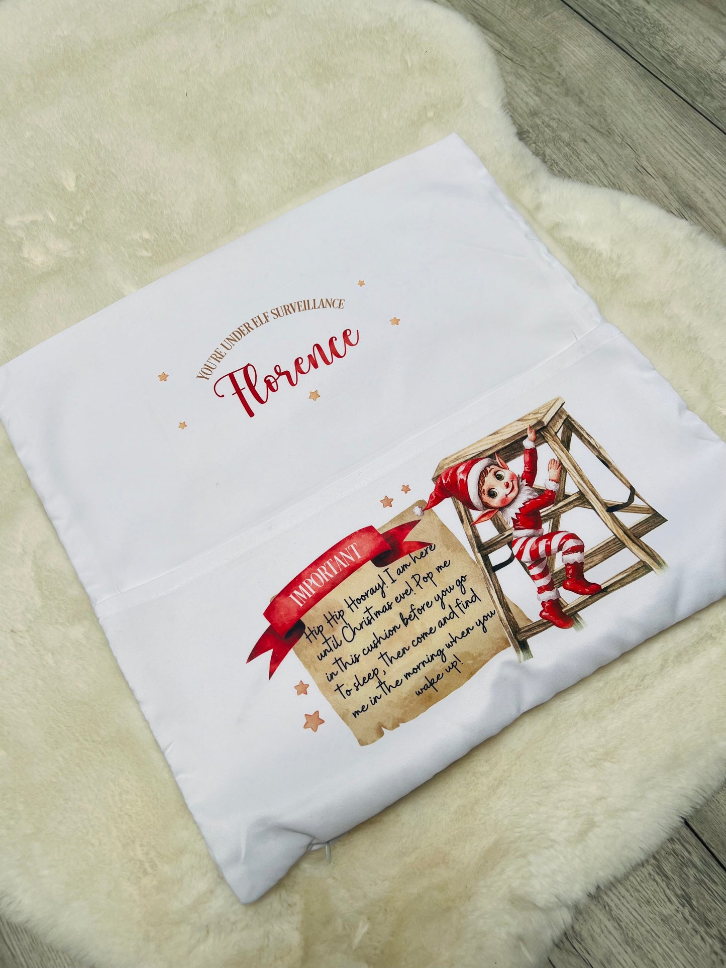 Personalised Christmas Elf Cushion