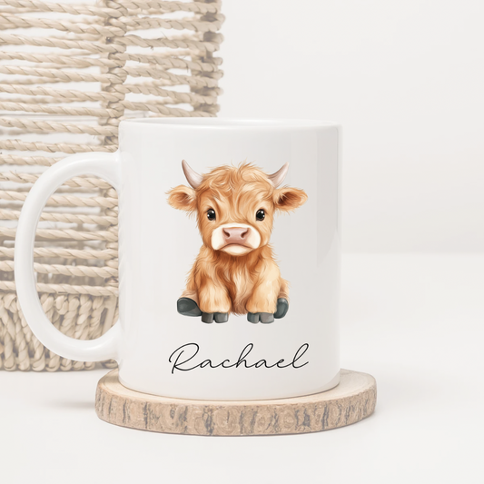 Personalised Highland Cow Mug