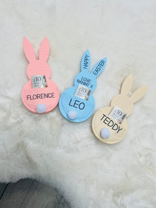 Personalised Easter Bunny Money Holder