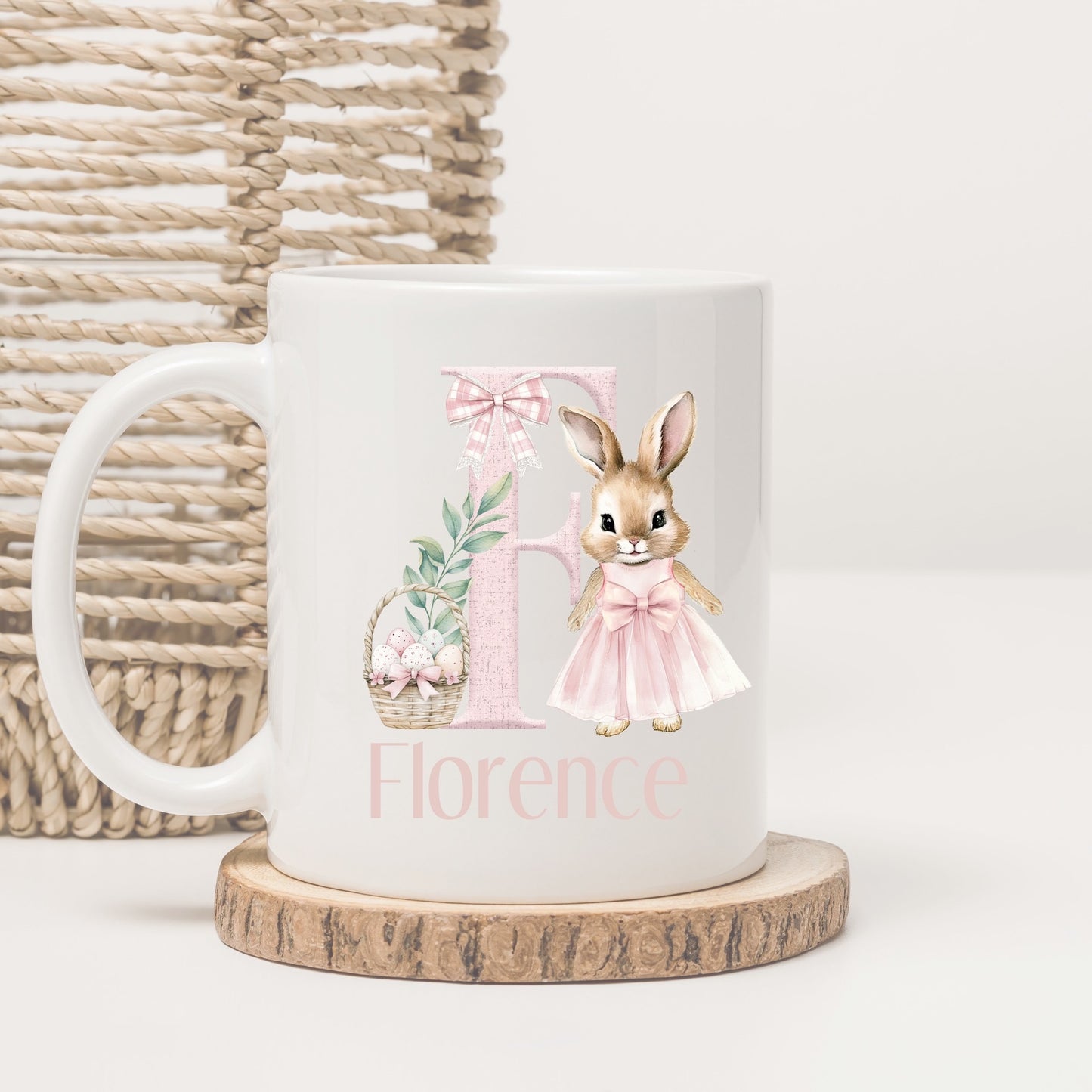 Personalised Easter Bunny Initial Mug