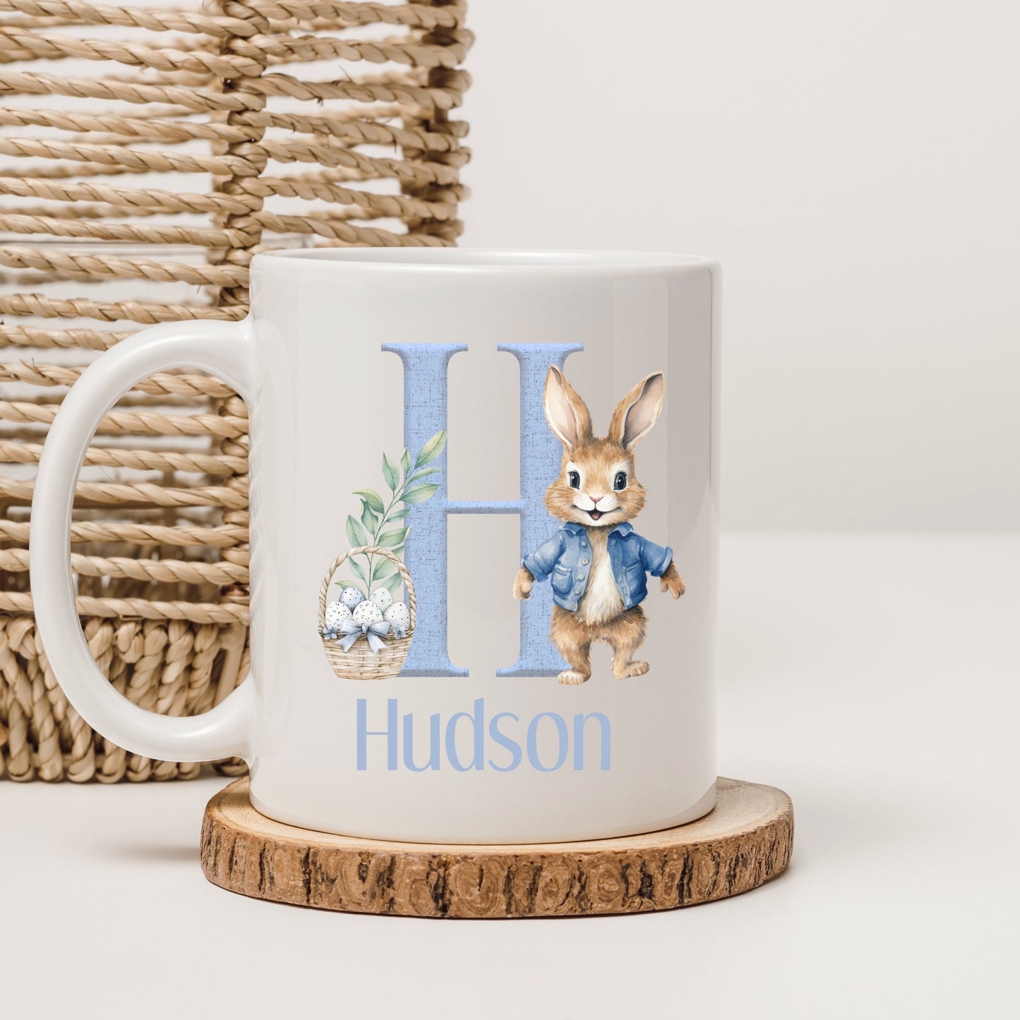 Personalised Easter Bunny Initial Mug